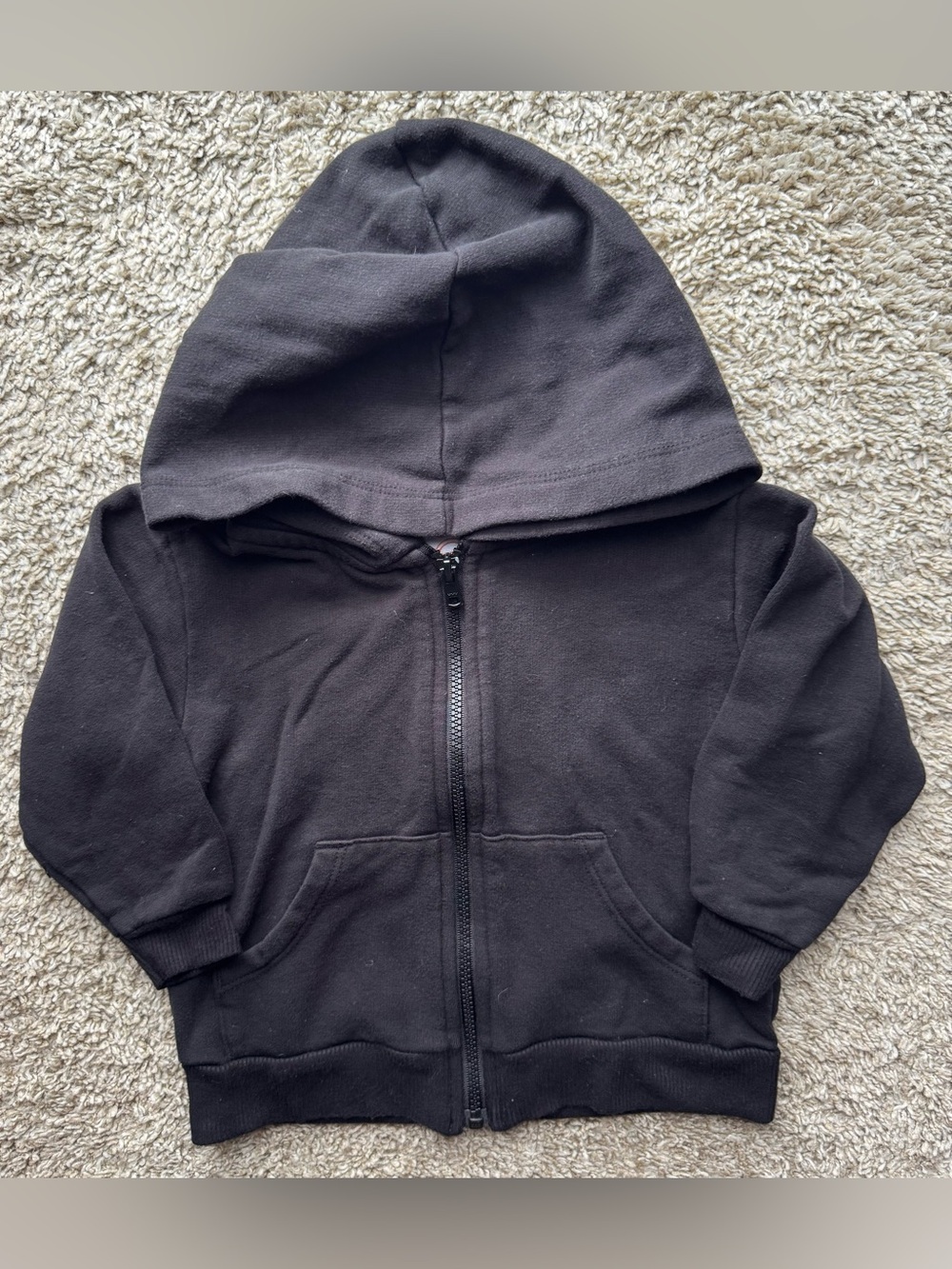 Wonder Nation Baby Toddler Black Zip Up Hoodie Jacket 12M Soft Fleece